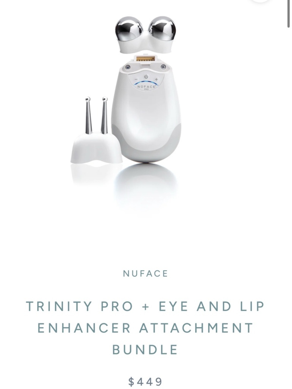 NuFace White and Silver Facial Toning Device